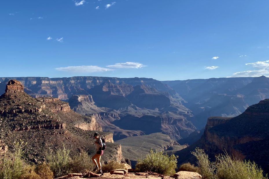 A hiker in Grand Canyon