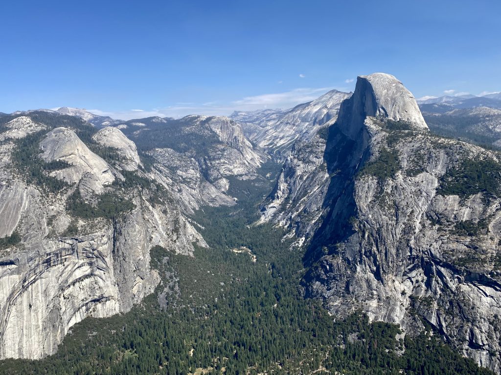 Half dome from the glacier Viewpoint
